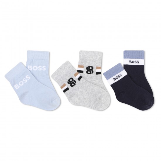 Hugo Boss Navy/Blue/Grey 3 pack socks Hugo Boss Navy/Blue/Grey 3 pack socks