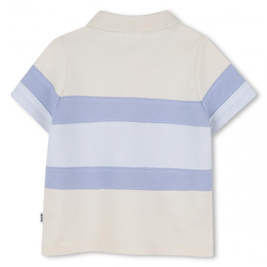 Hugo Boss Pale Blue/Beige stripe polo top 