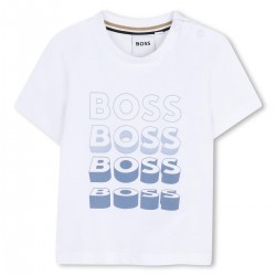 Hugo Boss White 4 logo t-shirt 