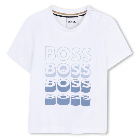Hugo Boss White 4 logo t-shirt 