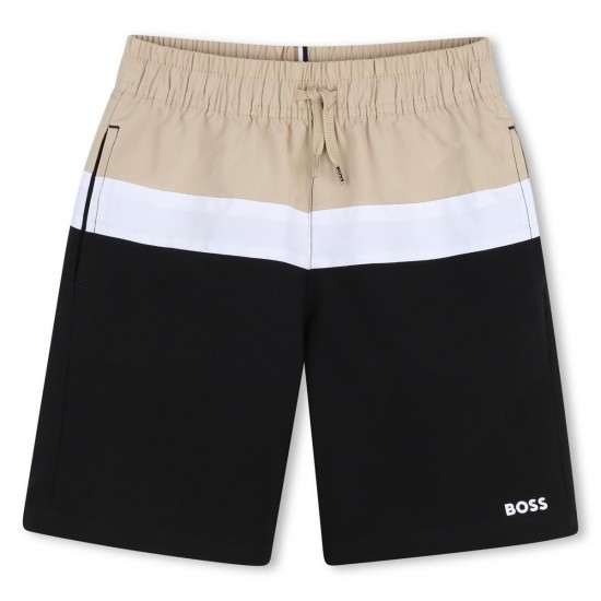 Hugo Boss Stone/White/Black swimshorts 
