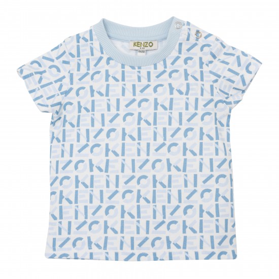 Kenzo cream/pale blue logo t-shirt
