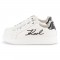 Karl Lagerfeld White with Black Sequin logo trainers