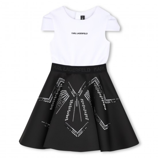 Karl Lagerfeld White/Black gem dress