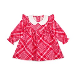 Little A Kylie check dress with peter pan collar 