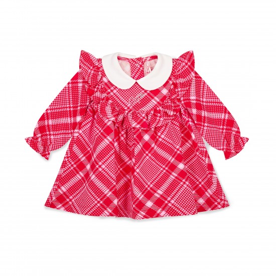 Little A Kylie check dress with peter pan collar 