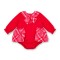 Little A Red Kacey check frill romper 