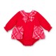 Little A Red Kacey check frill romper 