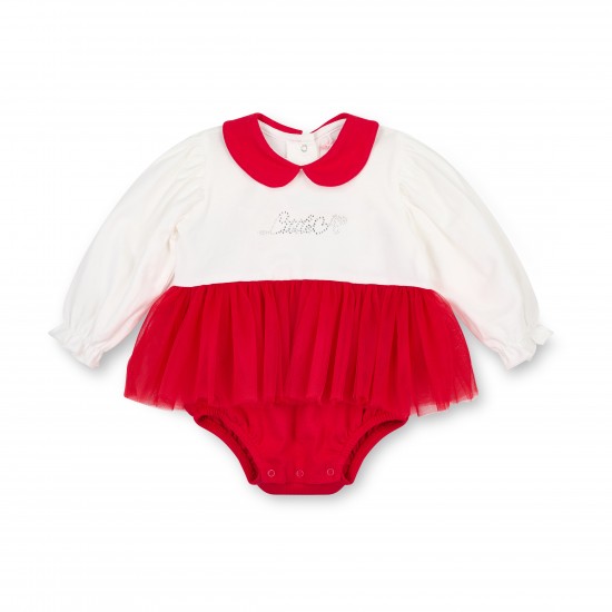 Little A Red Kimberley tulle romper 