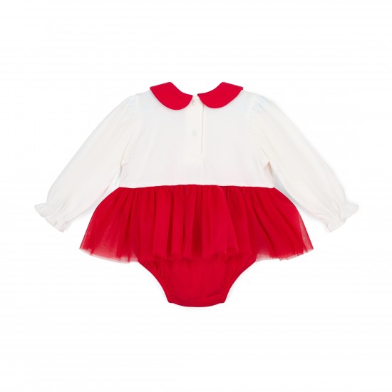 Little A Red Kimberley tulle romper 