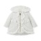 Little A White Kaia heart embroidery puff hooded jacket 