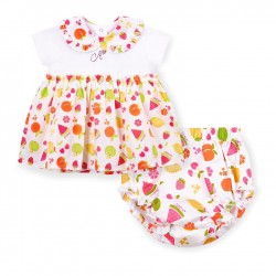 Little A White Payton fruit dress