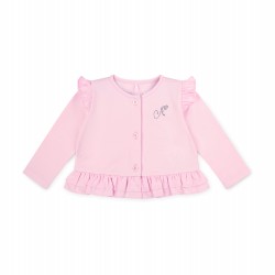 Little A Pink Olivia Cross over bow cardigan