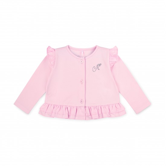 Little A Pink Olivia Cross over bow cardigan