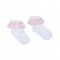 Little A White Odette Bow print frill socks 