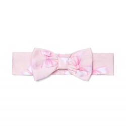 Little A Pink Ora bow print headband 