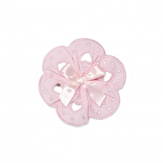 Little A Pink Ollie broderie anglaise hair clip 