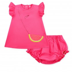 Little A Bright Pink Paisley handbag dress