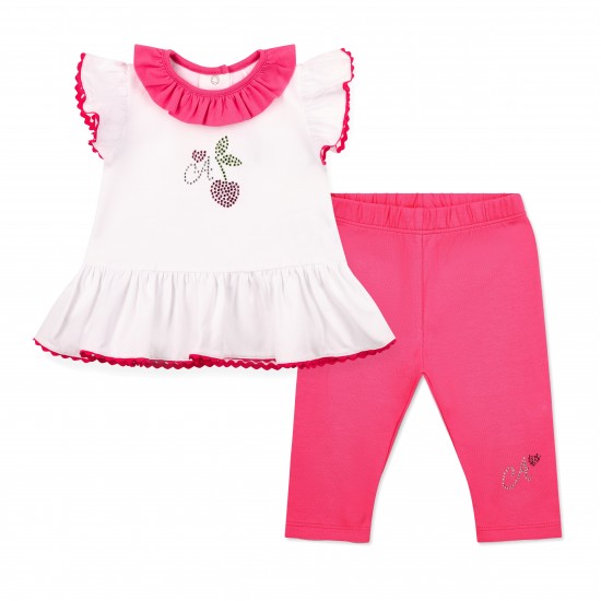 Little A White Phoebe cherry legging set 