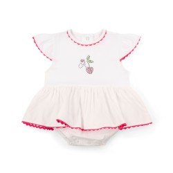 Little A White Peggy cherry romper 