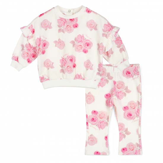 Little A White Dakota rose print tracksuit 