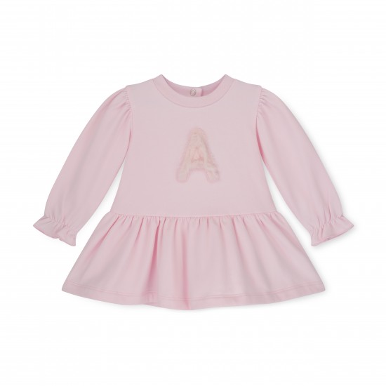 Little A Pale Pink Dream fur intial dress