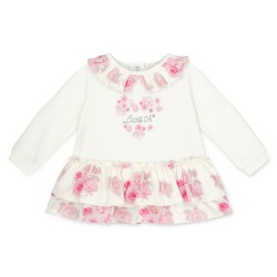 Little A White Darla rose print dress