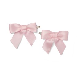 Little A Pale Pink Denver satin hair bow clip 