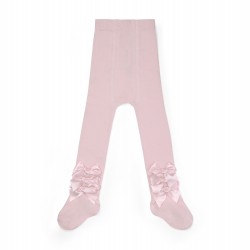 Little A Pale Pink Divine bow tights