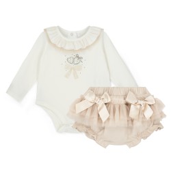 Little A White Emeyle tulle jam pant set 