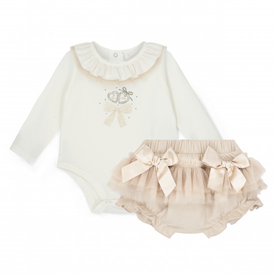 Little A White Emeyle tulle jam pant set 