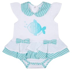 Little A white Kirsty little fish romper 