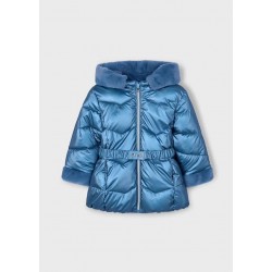 Mayoral Blue fur hood puff jacket 