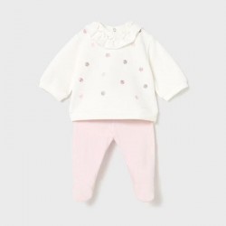 Mayoral cream dotty top with bottoms