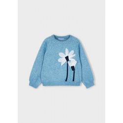 Mayoral Blue knit flower jumper 