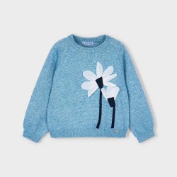 Mayoral Blue knit flower jumper 