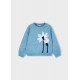 Mayoral Blue knit flower jumper 