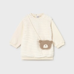 Mayoral Cream teddy bear bag dress 