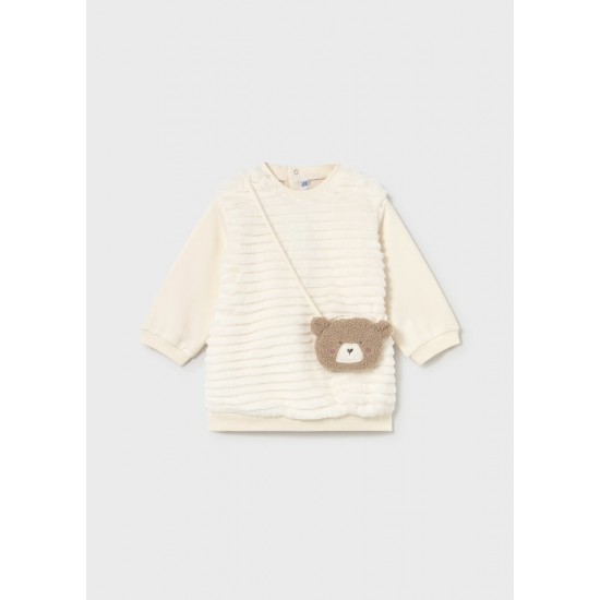 Mayoral Cream teddy bear bag dress 