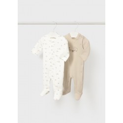 Mayoral Cream/Beige 2 pack babygrows
