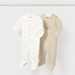 Mayoral Cream/Beige 2 pack babygrows