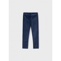Mayoral Navy dotty velour leggings