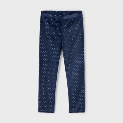 Mayoral Navy dotty velour leggings
