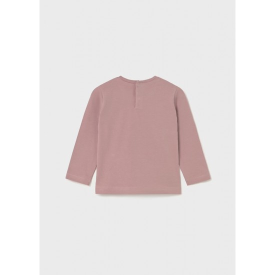 Mayoral Dusky Pink Long sleeved bow top 
