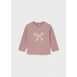 Mayoral Dusky Pink Long sleeved bow top 