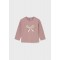 Mayoral Dusky Pink Long sleeved bow top 