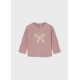 Mayoral Dusky Pink Long sleeved bow top 