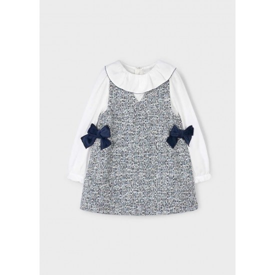 Mayoral Tweed with Blouse pinafore 