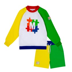 Mitch & Son Valentino colour block sweatshirt short set 