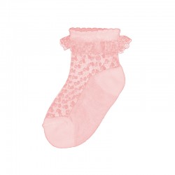 Mayoral pink dotty lace socks 